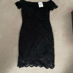 Black lace off the shoulder dress NWT size S